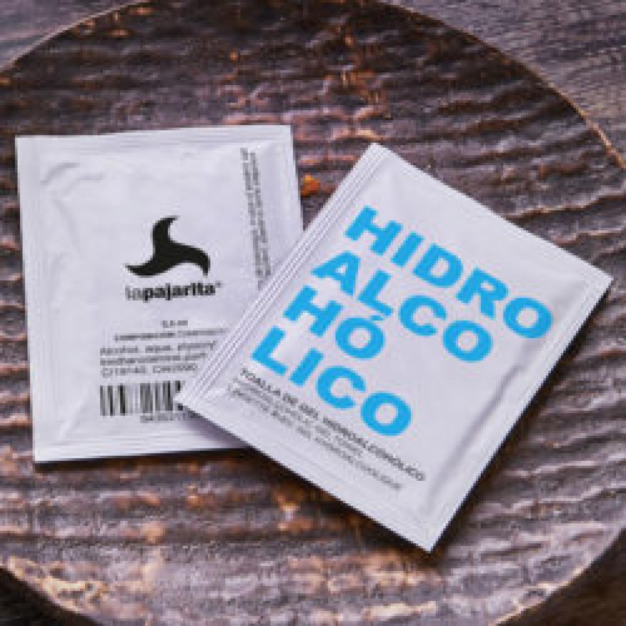 sobre toalla 100- compostable hidroalcoholica personalizable